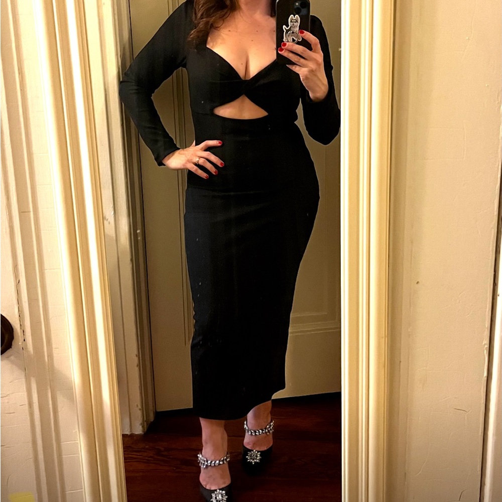 H&M Sexy Black Sheath Cutout Cocktail Dress - Picture 5 of 12
